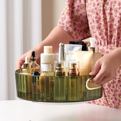 Durable Rotating Makeup Holder – Compact Vanity Organizer (Green)