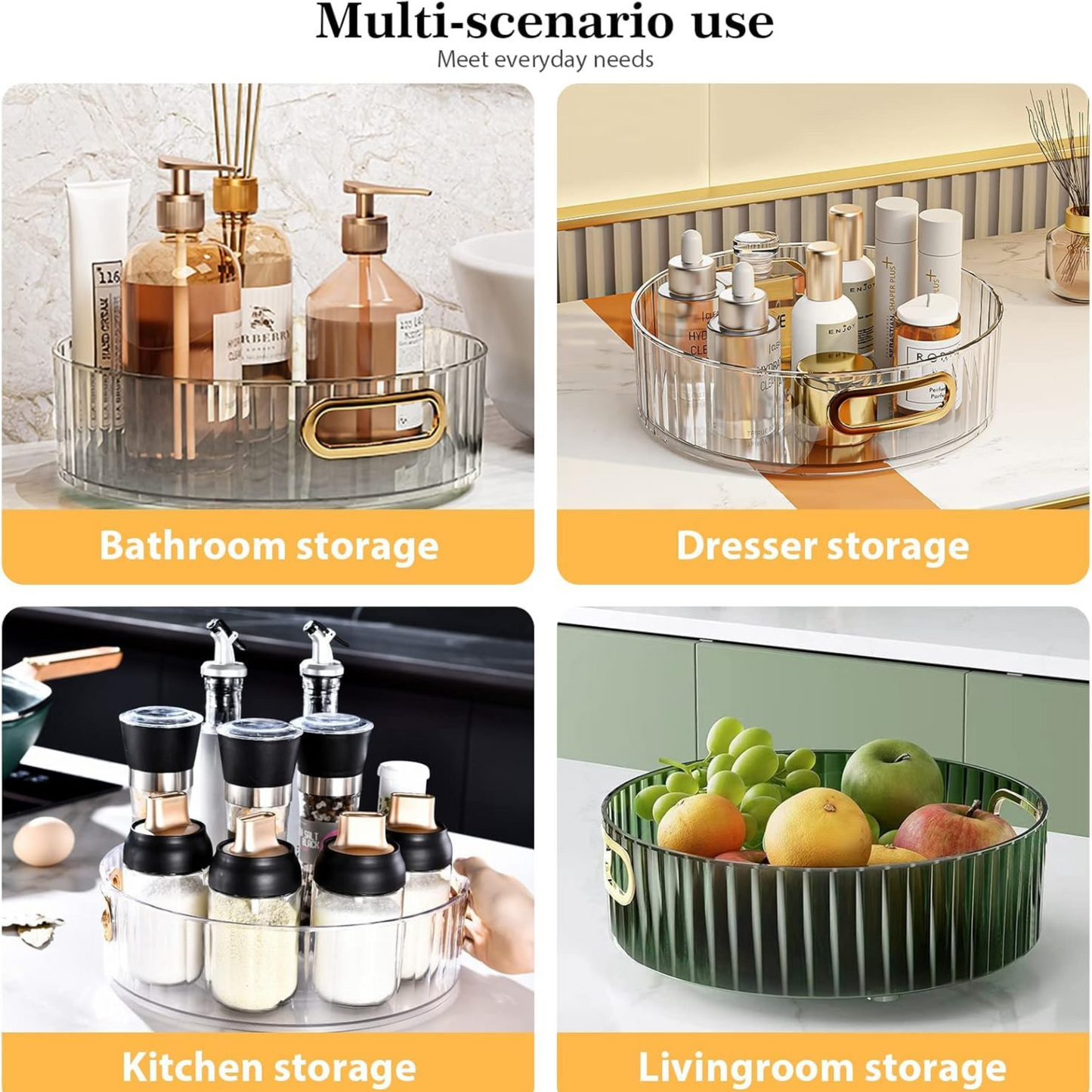 Durable Rotating Makeup Holder – Compact Vanity Organizer (Green)